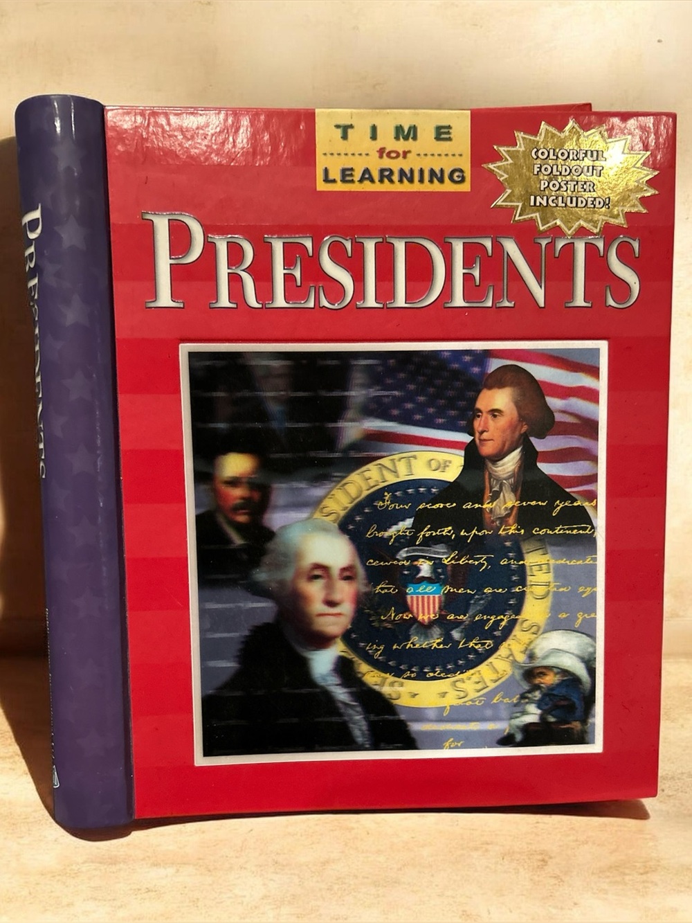 Time for Learning Presidents Book-Poster still in book.-G Washington- GW Bush
